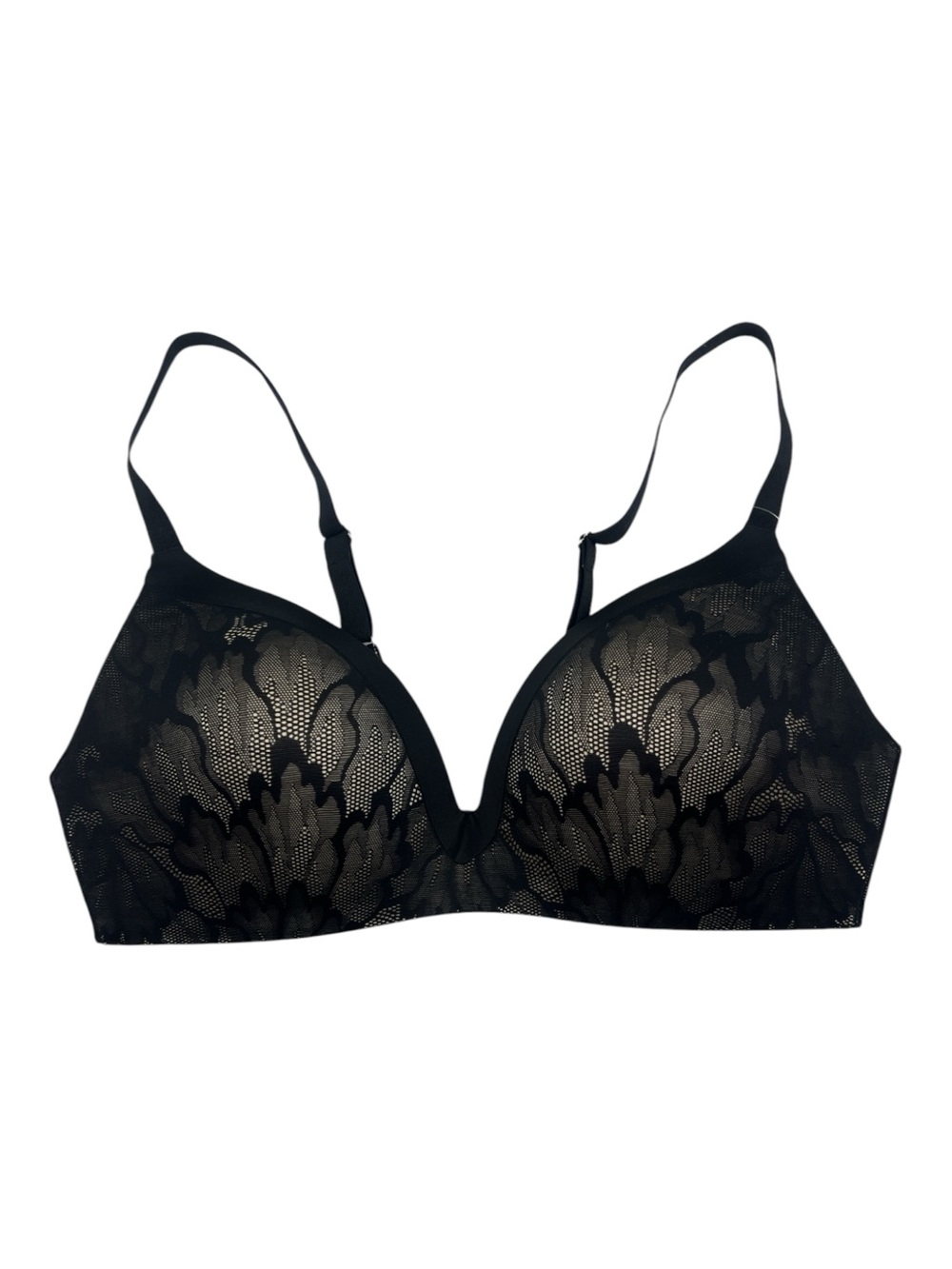 Underoutfit 1258 "The Satin Grace" 3D Molded Black Lace Bra XL